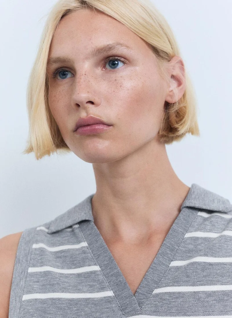 Mango  Striped cropped polo shirt for Women | Best Price UAE